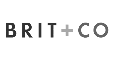 Brit and co logo in greyscale.