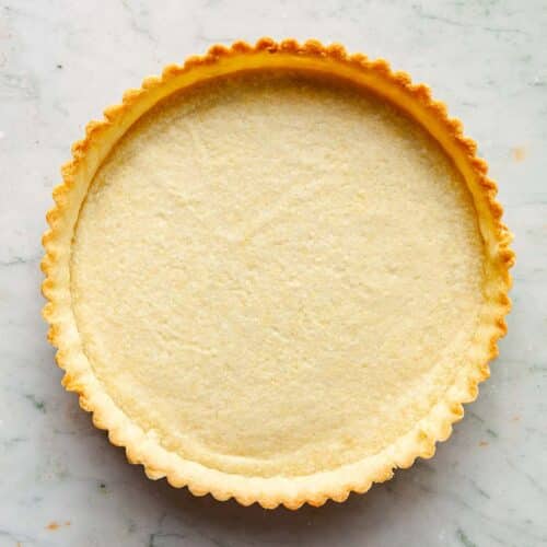 A shortcrust pastry that's been par-baked.