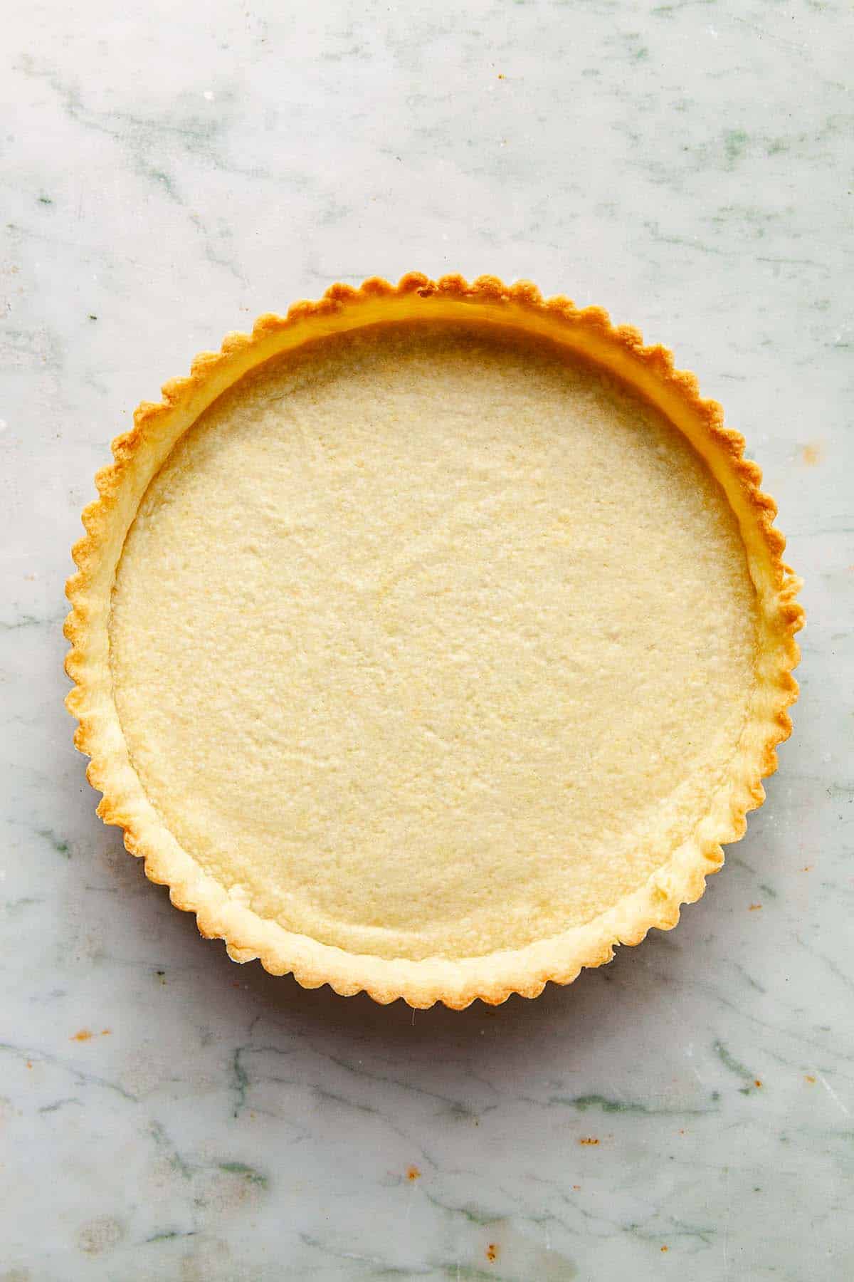 A shortcrust pastry that's been par-baked.