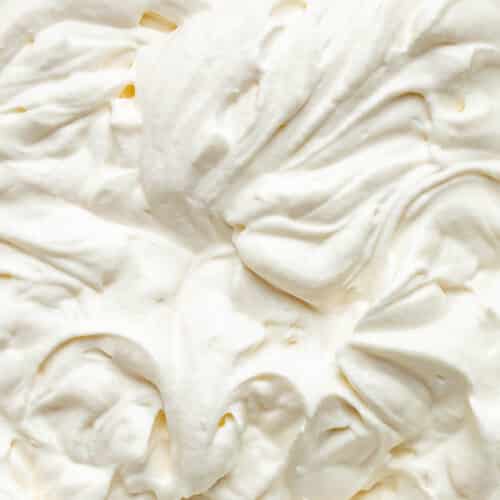Close up of swirly whipped cream.