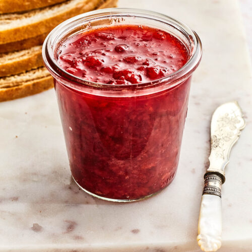 An easy, small-batch strawberry jam with an herbal note of bay leaves. Bright, sweet, and summery, it makes good use of seasonal berries.