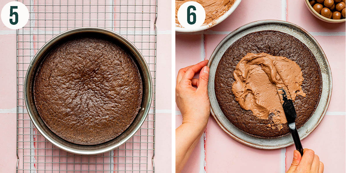 Sourdough chocolate cake steps 5 and 6