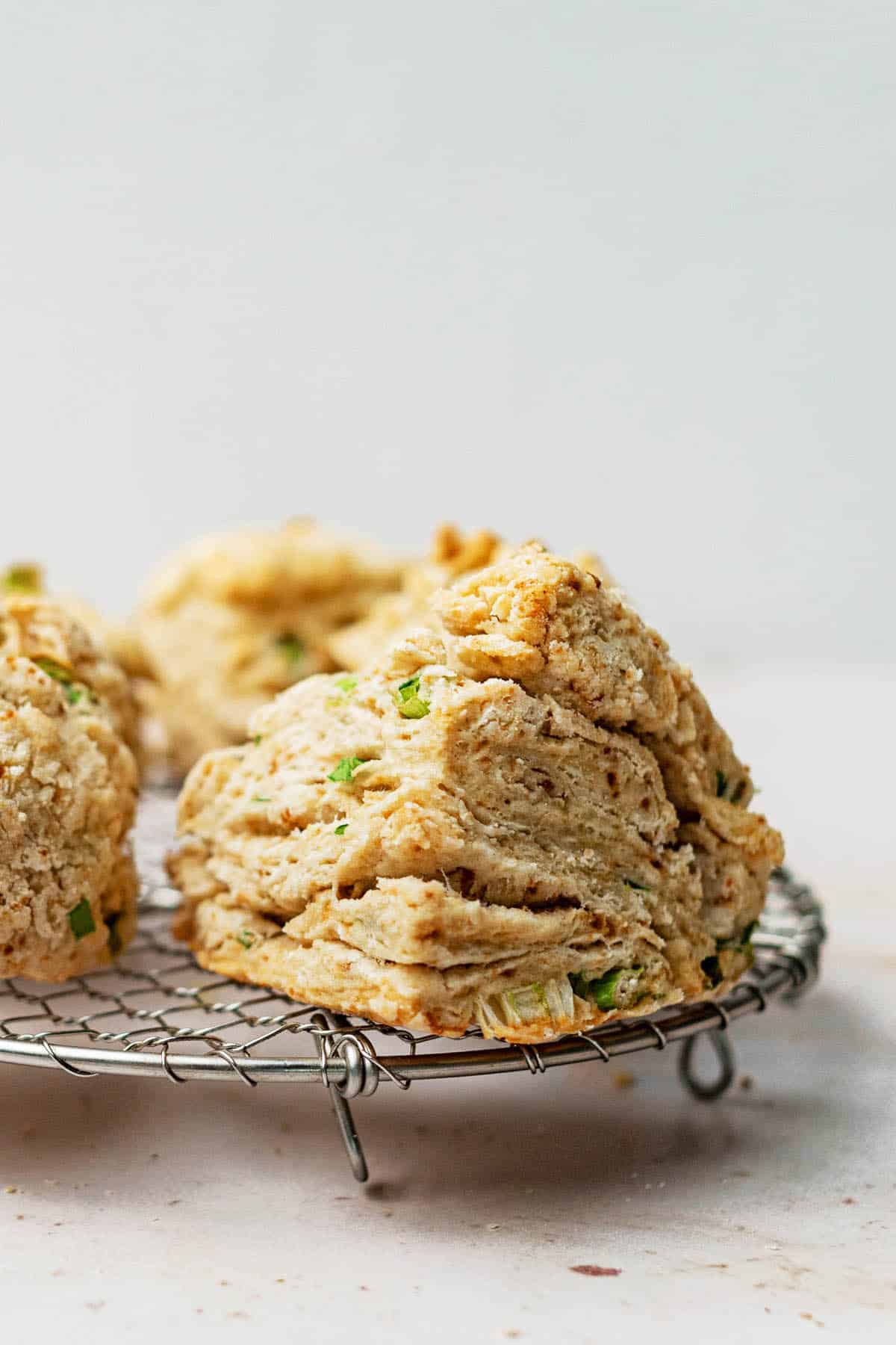 Coconut Oil Biscuits with Spring Onions