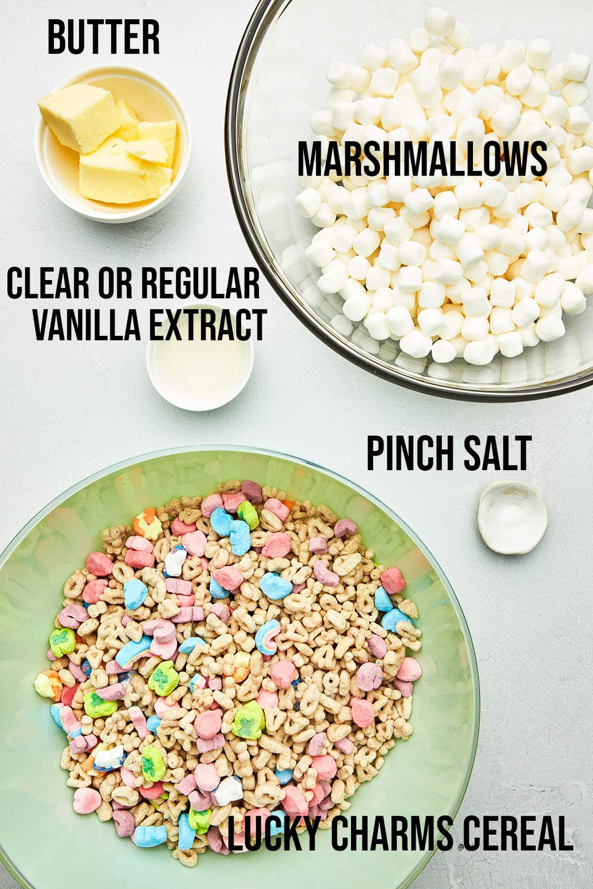 Lucky charms treats ingredients with labels.