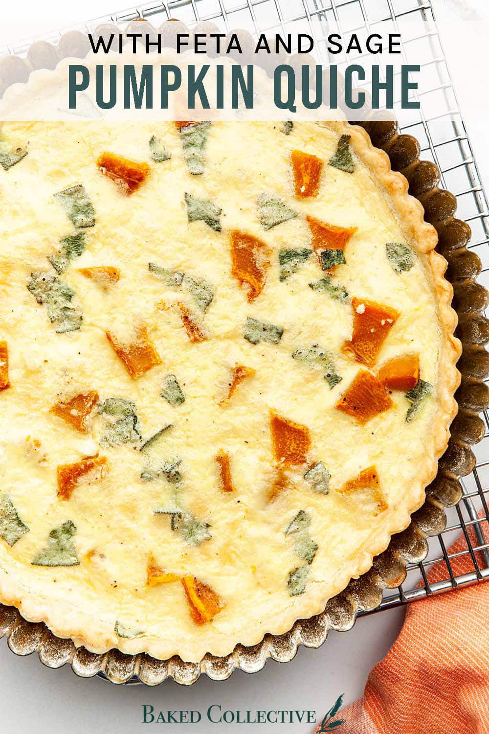 Roasted Pumpkin Quiche with Feta - The Baked Collective