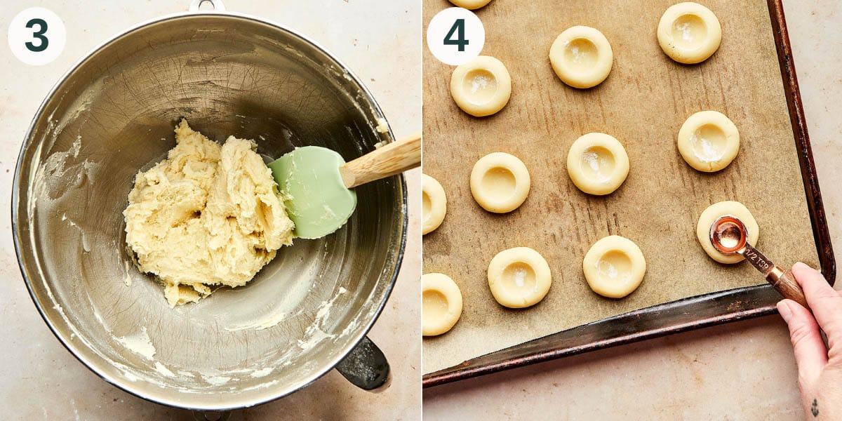 Cookies steps 3 and 4, finished cookie dough and shaping the cookies.