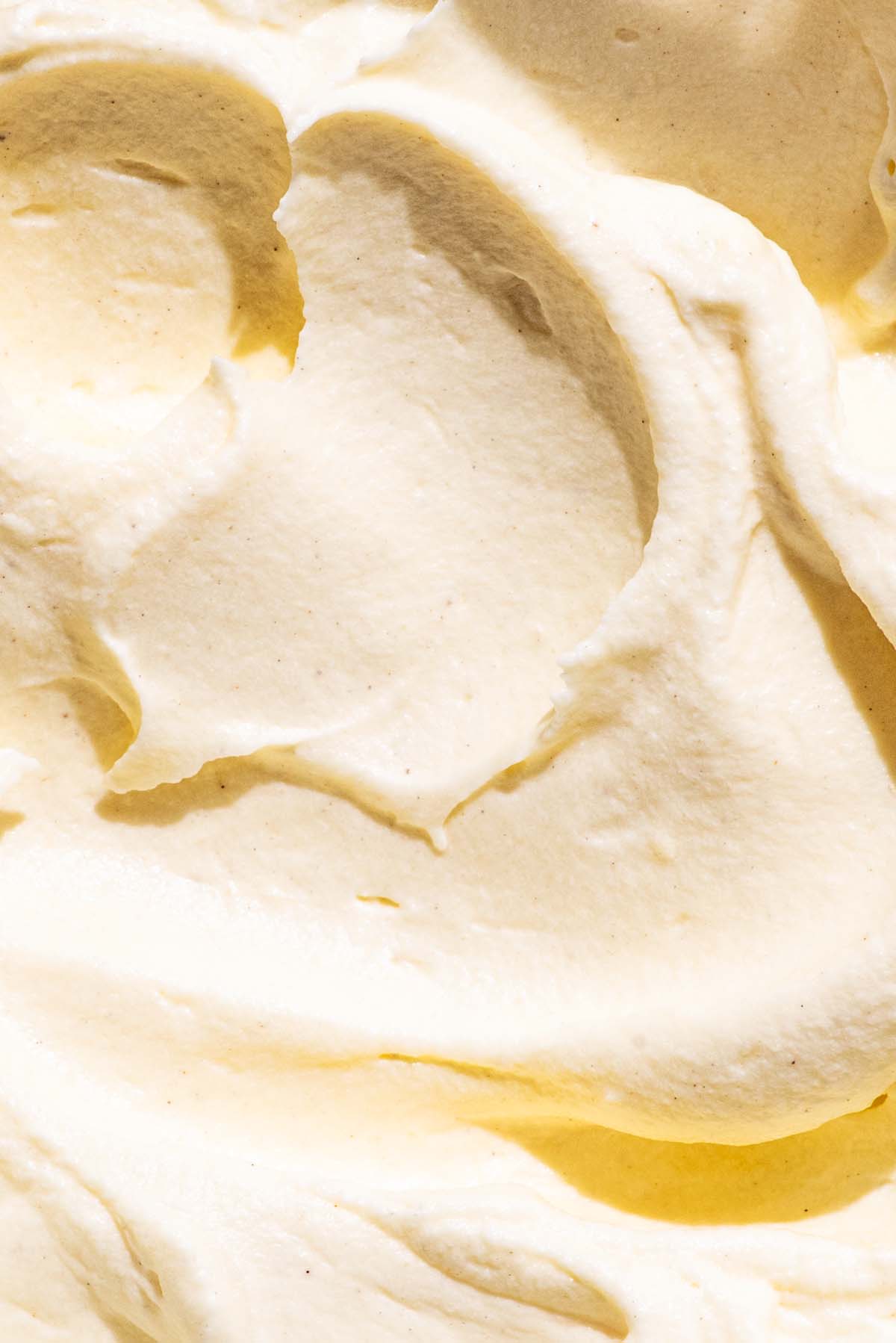 Close up of light frosting swirls.